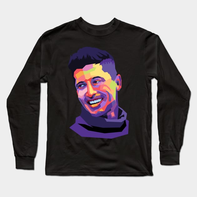 Lewandowski pop art Long Sleeve T-Shirt by Danwpap2